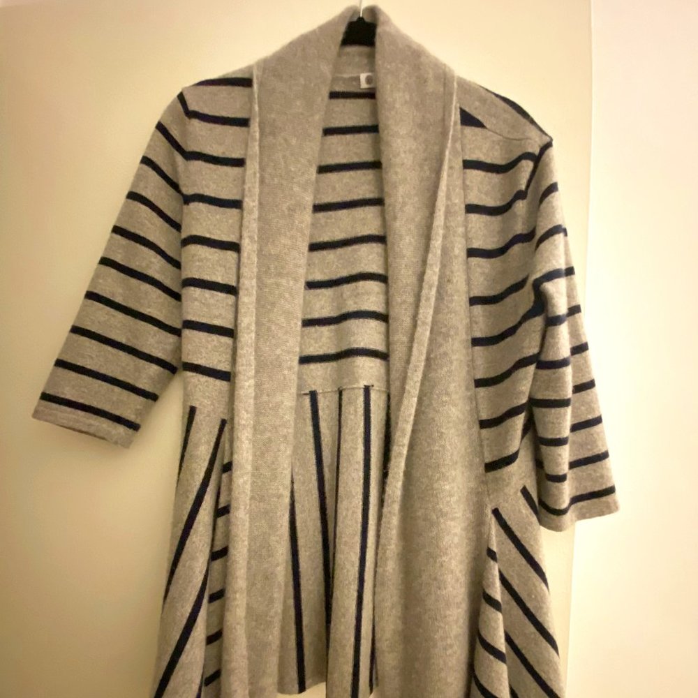 100% Cashmere Striped Duster Sweater